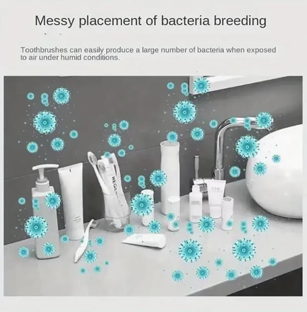 Distributeur automatique de dentifrice avec porte-brosses mural – Image 2