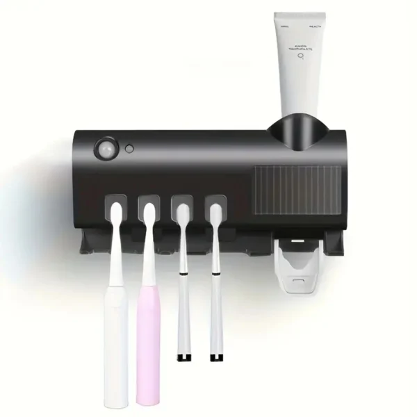 Distributeur automatique de dentifrice avec porte-brosses mural