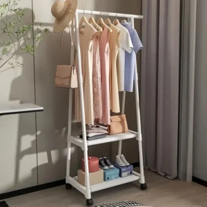 Porte-vêtements à roulettes compact – Rangement mobile chambre & entrée