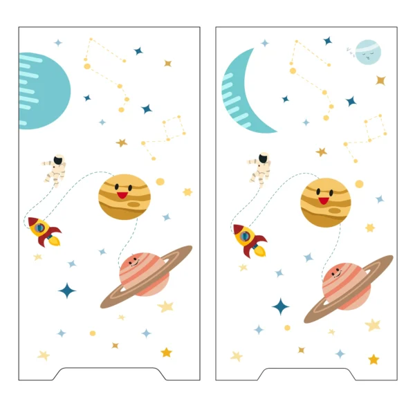 Étagère Enfant Motif Espace avec 9 Bacs Amovibles – Jouets & Livres – Image 4