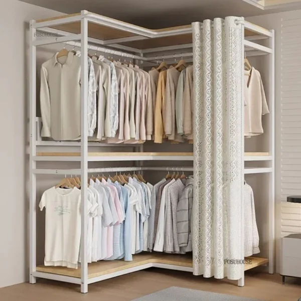 Armoire d’angle en métal moderne et robuste pour chambre à coucher – Image 4