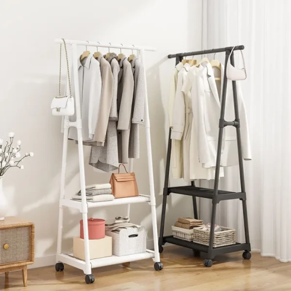 Porte-vêtements à roulettes compact – Rangement mobile chambre & entrée – Image 2