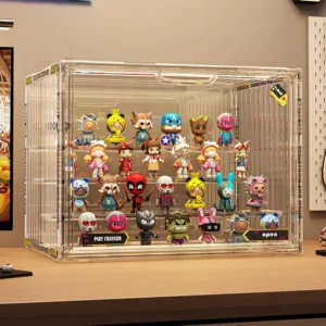 Présentoir acrylique 3 niveaux transparent pour figurines et bijoux