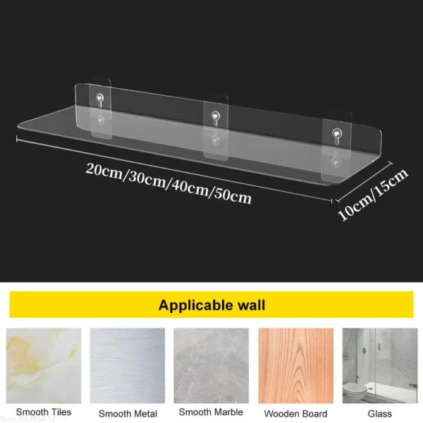 Étagère murale transparente en acrylique – Rangement déco 20 à 50 cm – Image 6
