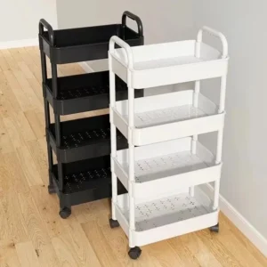 Chariot de Rangement Cuisine à Étages — Compact et Multifonction