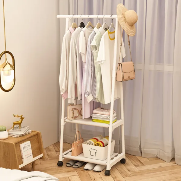 Porte-vêtements à roulettes compact – Rangement mobile chambre & entrée – Image 5